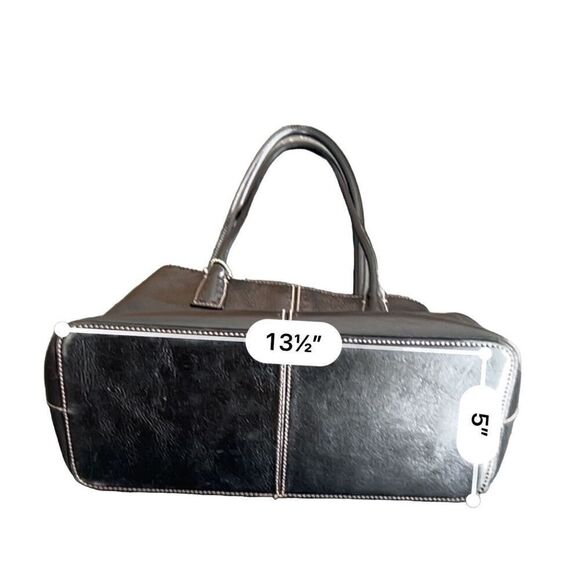 FOSSIL Black Leather Shoulder Purse Handbag - Picture 6 of 13